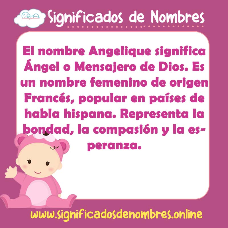 Significado y origen del nombre Angelique