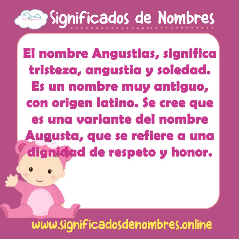 Significado y origen del nombre Angustias