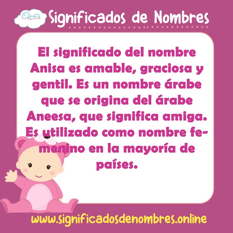 Significado y origen del nombre Anisa