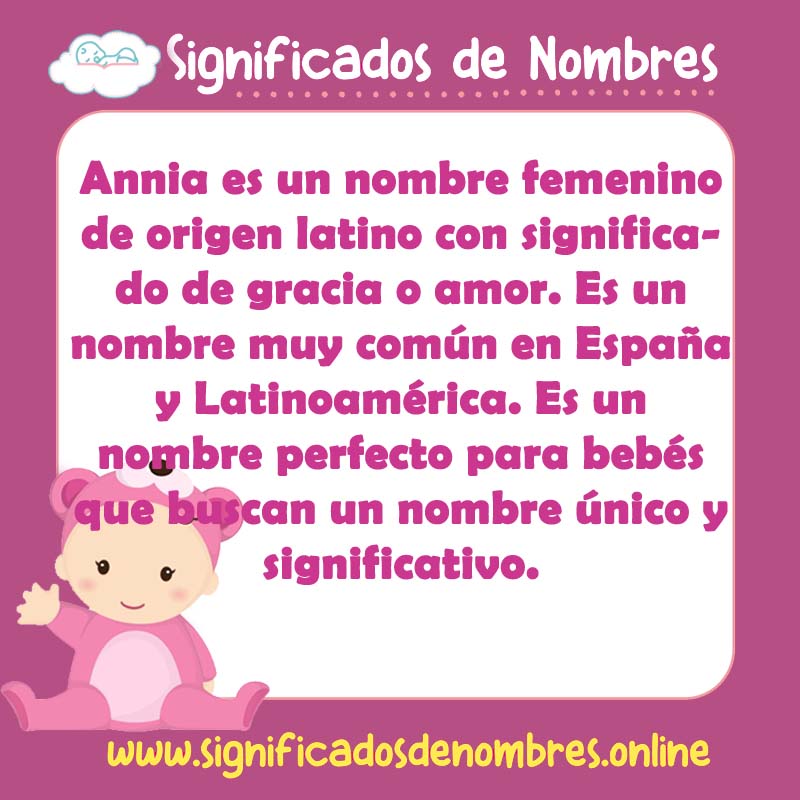 Significado y origen del nombre Annia