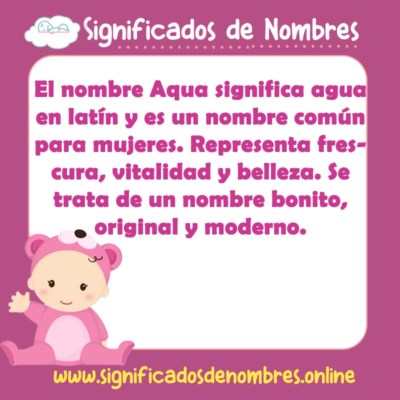 Significado y origen del nombre Aqua