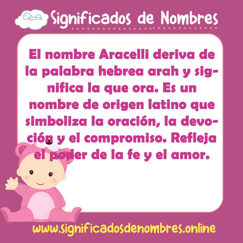 Significado y origen del nombre Aracelli
