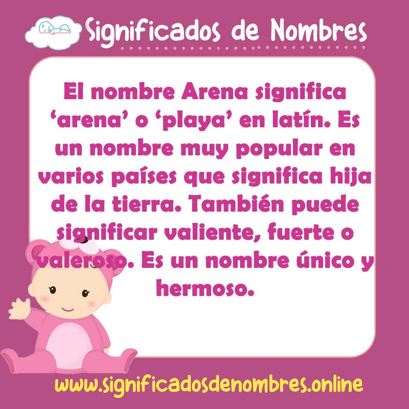 Significado y origen del nombre Arena