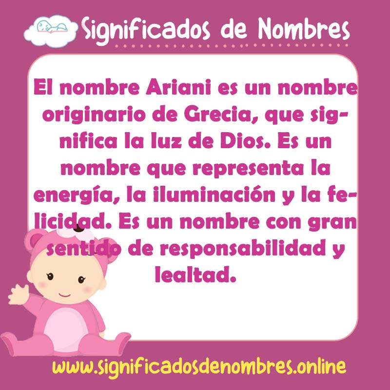 Significado y origen del nombre Ariani
