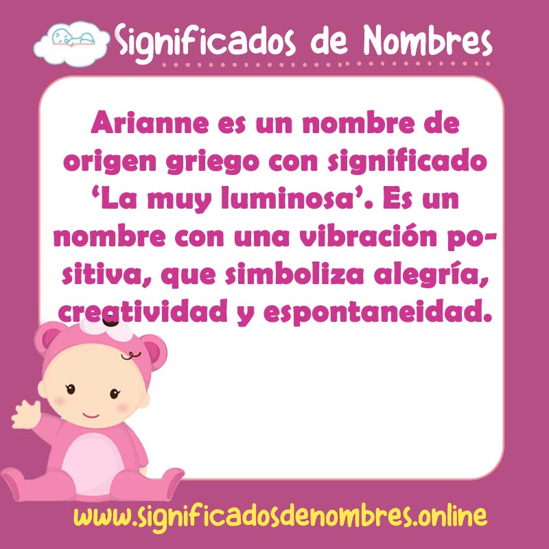 Significado y origen del nombre Arianne