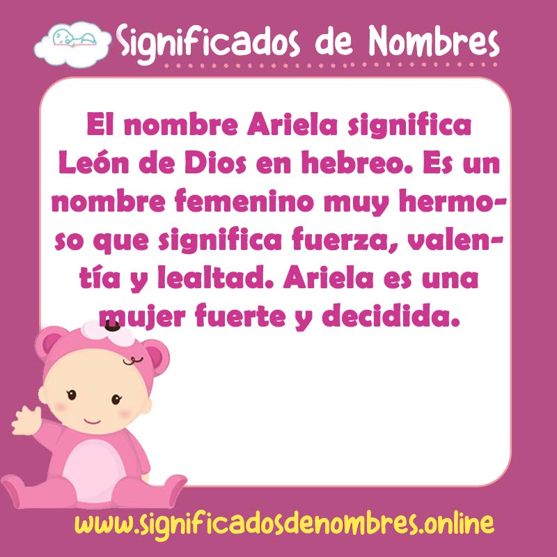 Significado y origen del nombre Ariela