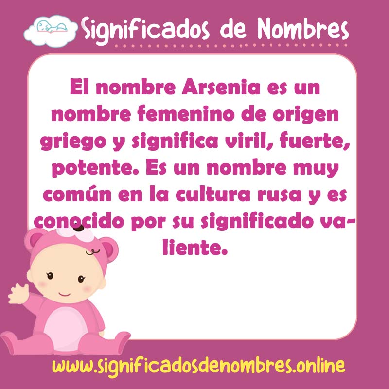 Significado y origen del nombre Arsenia