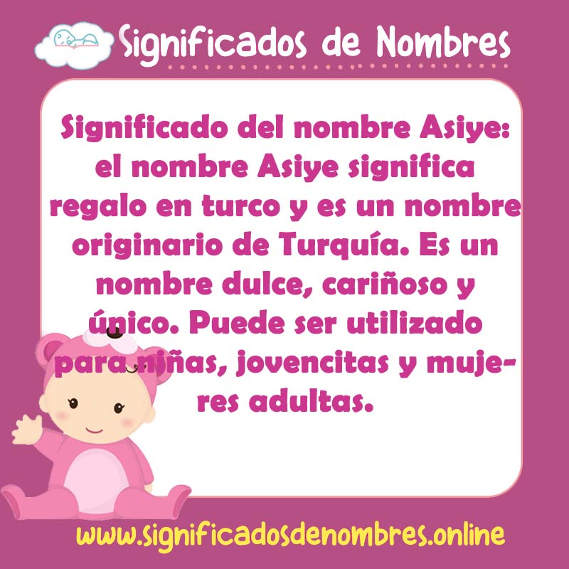 Significado y origen del nombre Asiye