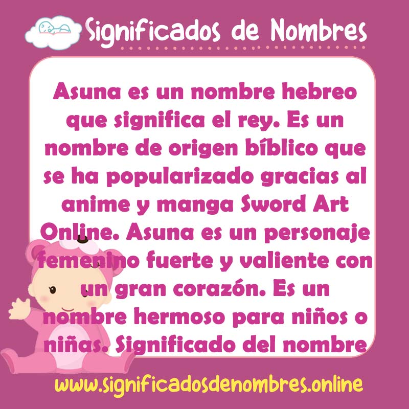 Significado y origen del nombre Asuna