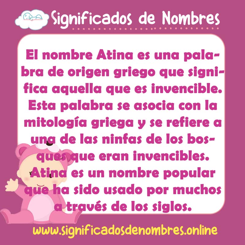 Significado y origen del nombre Atina