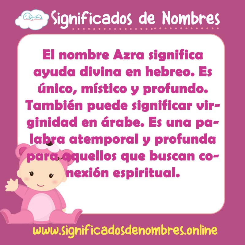 Significado y origen del nombre Azra