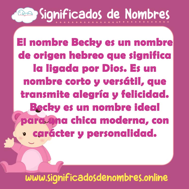 Significado y origen del nombre Becky