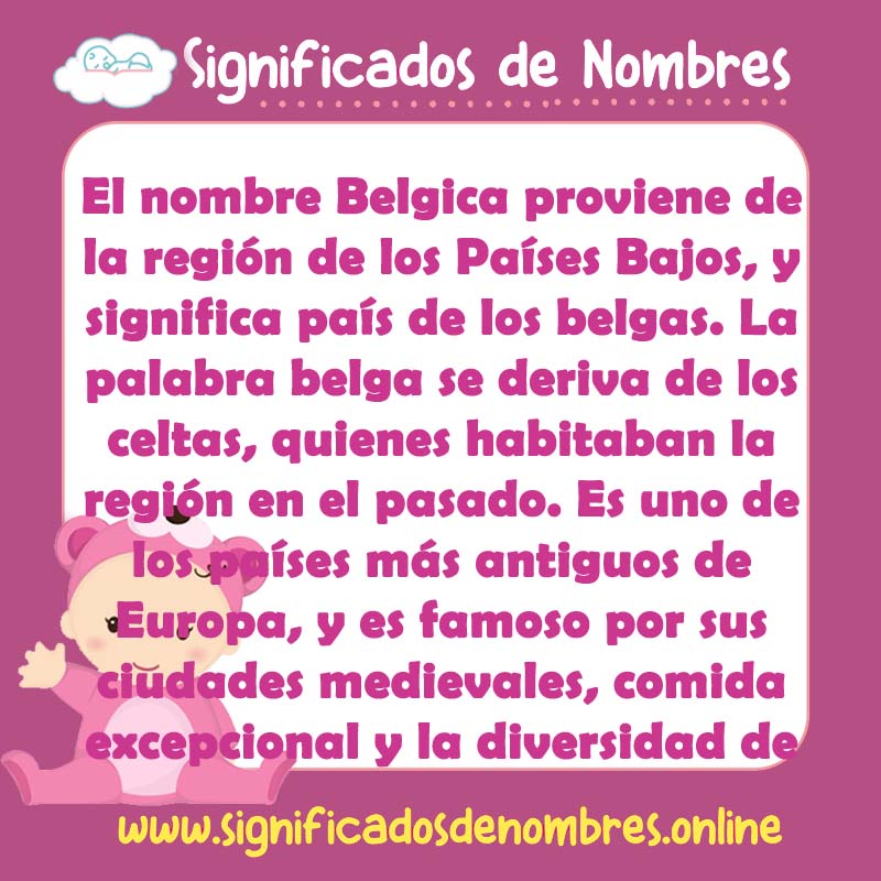Significado y origen del nombre Belgica