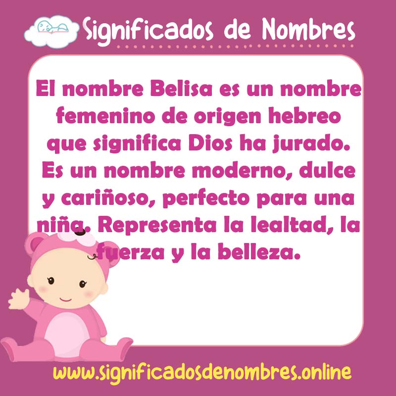 Significado y origen del nombre Belisa