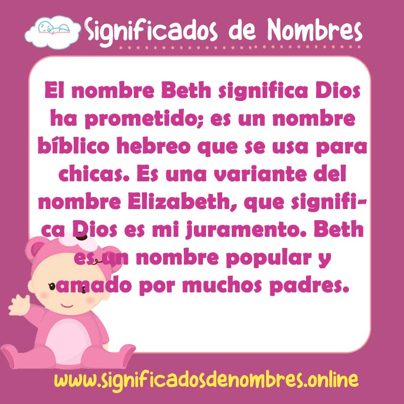 Significado y origen del nombre Beth