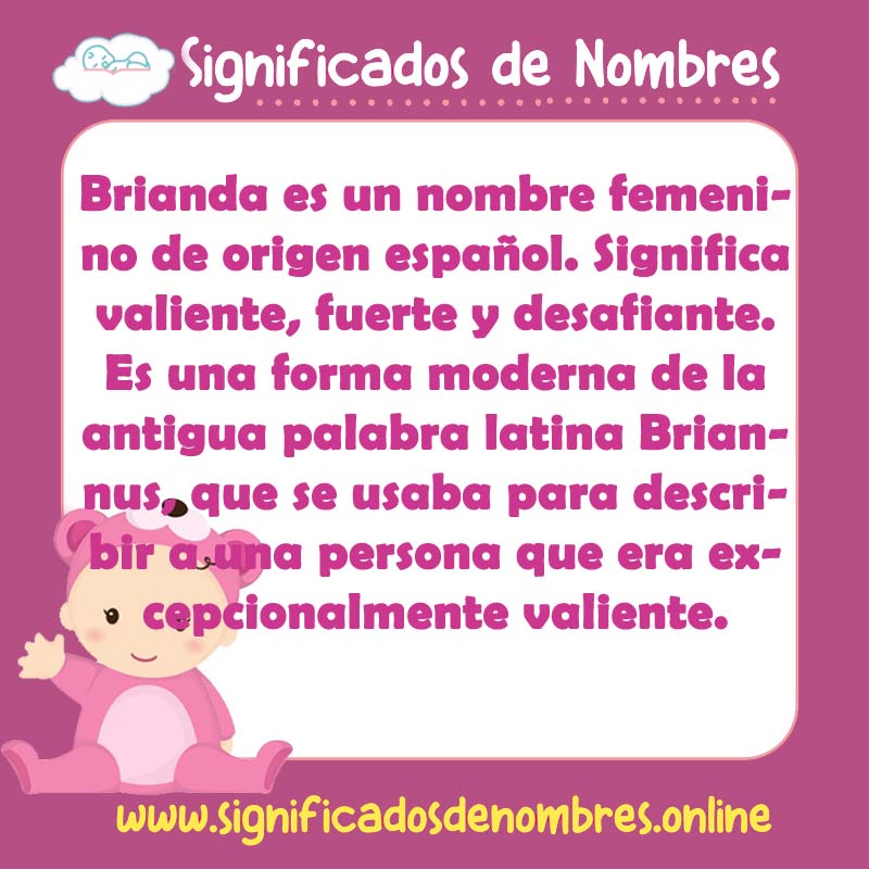 Significado y origen del nombre Brianda