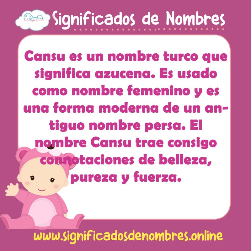 Significado y origen del nombre Cansu