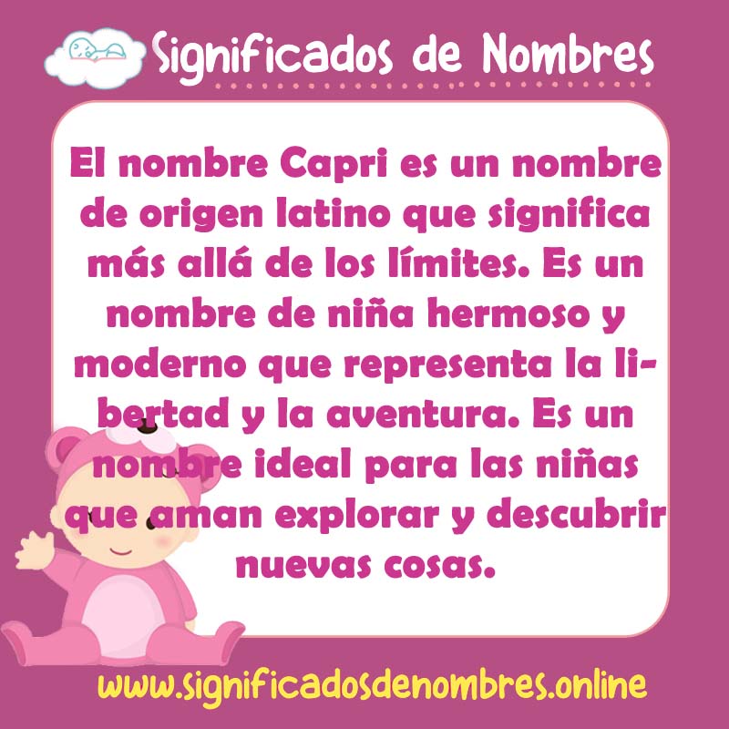 Significado y origen del nombre Capri