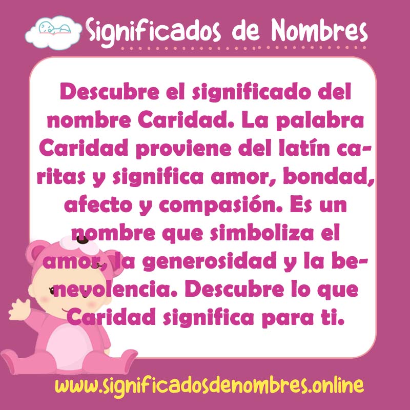 Significado y origen del nombre Caridad
