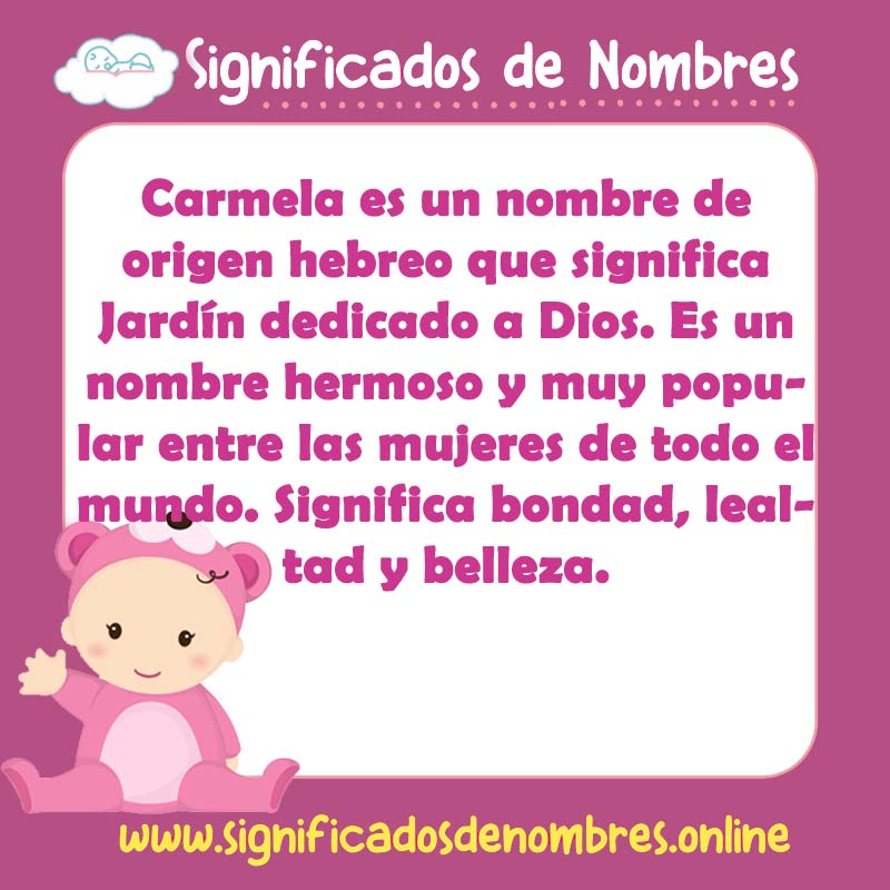 Significado y origen del nombre Carmela