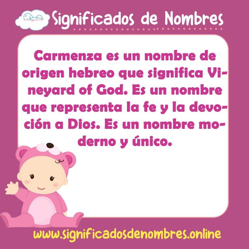 Significado y origen del nombre Carmenza