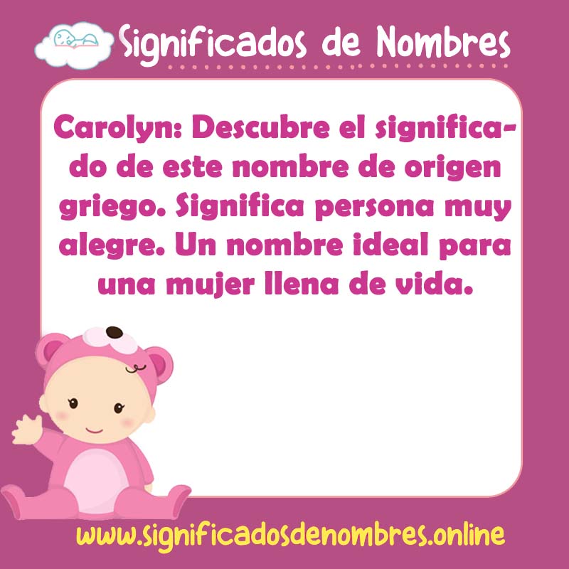 Significado y origen del nombre Carolyn