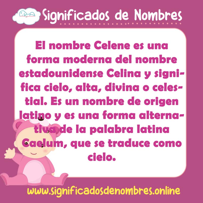 Significado y origen del nombre Celene