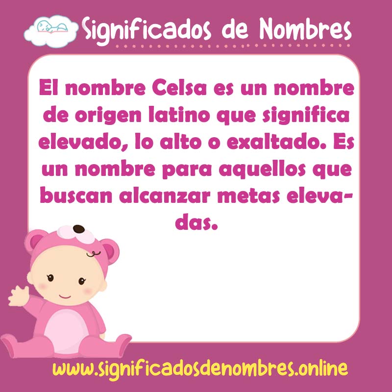 Significado y origen del nombre Celsa