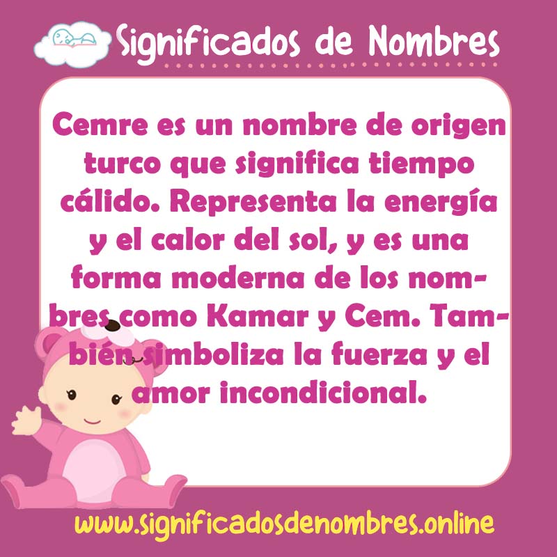 Significado y origen del nombre Cemre