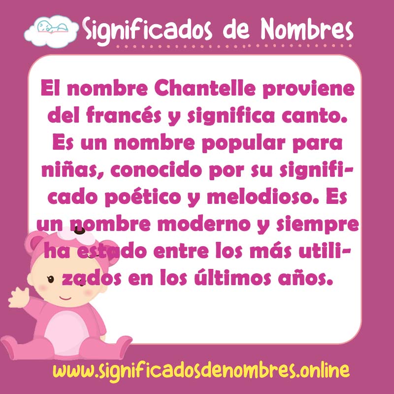 Significado y origen del nombre Chantelle