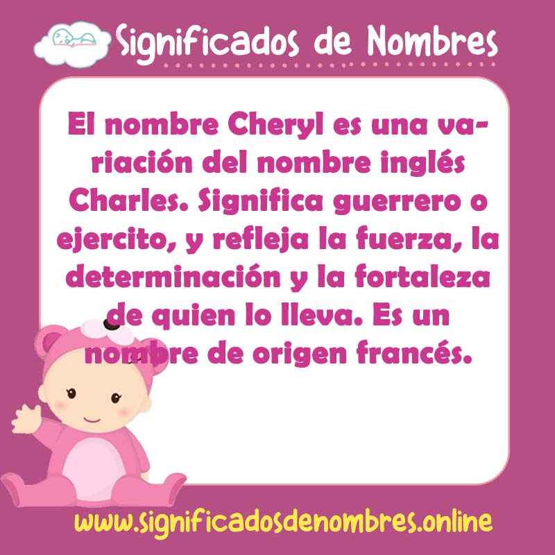 Significado y origen del nombre Cheryl