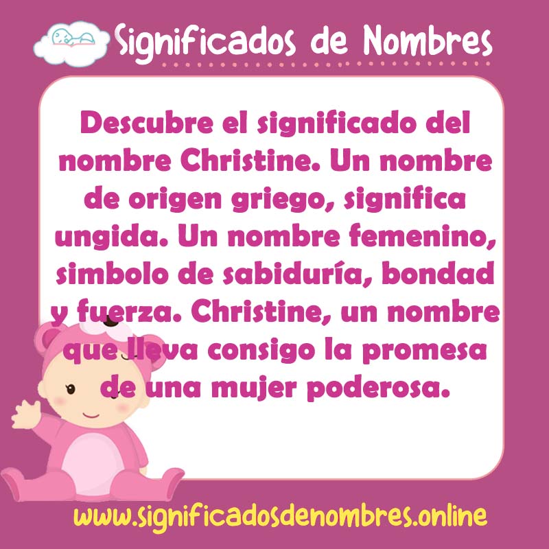 Significado y origen del nombre Christine