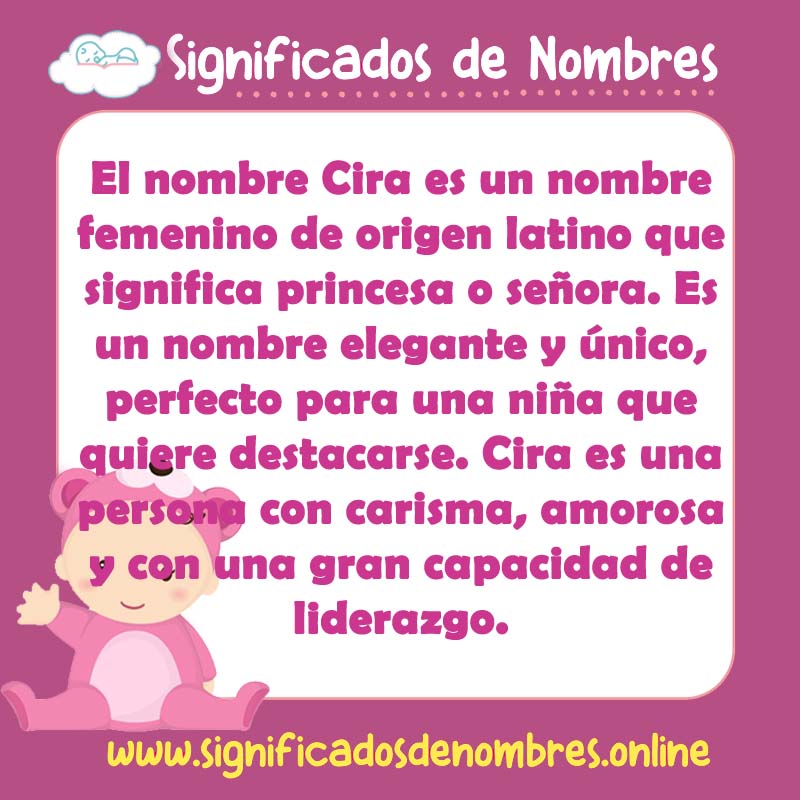 Significado y origen del nombre Cira
