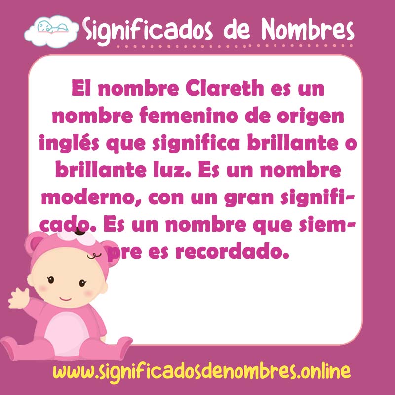 Significado y origen del nombre Clareth