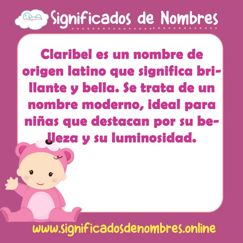 Significado y origen del nombre Claribel