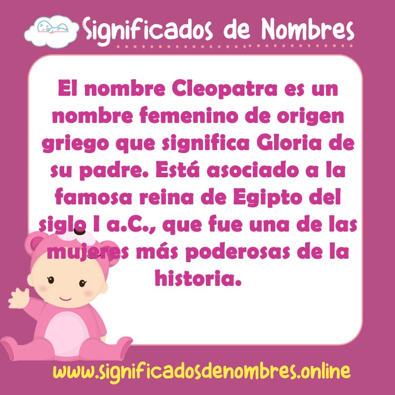 Significado y origen del nombre Cleopatra
