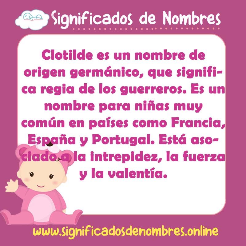 Significado y origen del nombre Clotilde