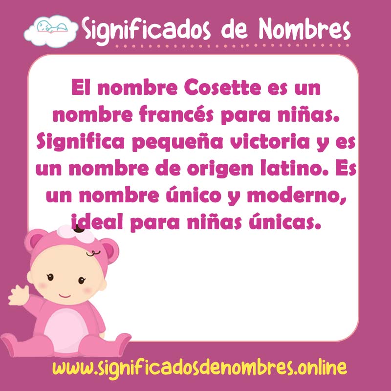 Significado y origen del nombre Cosette