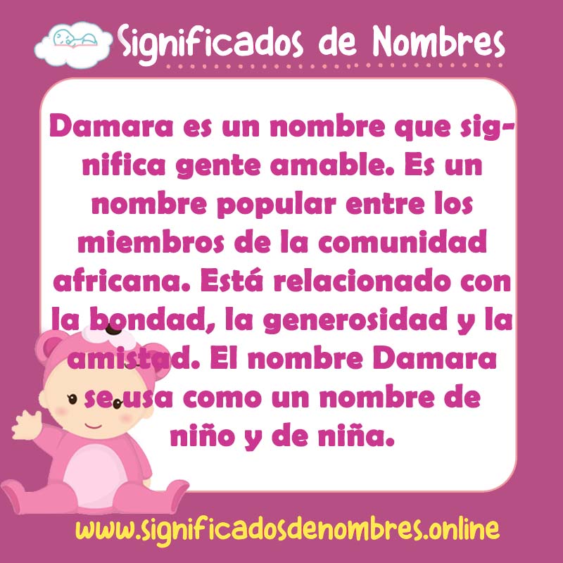 Significado y origen del nombre Damara