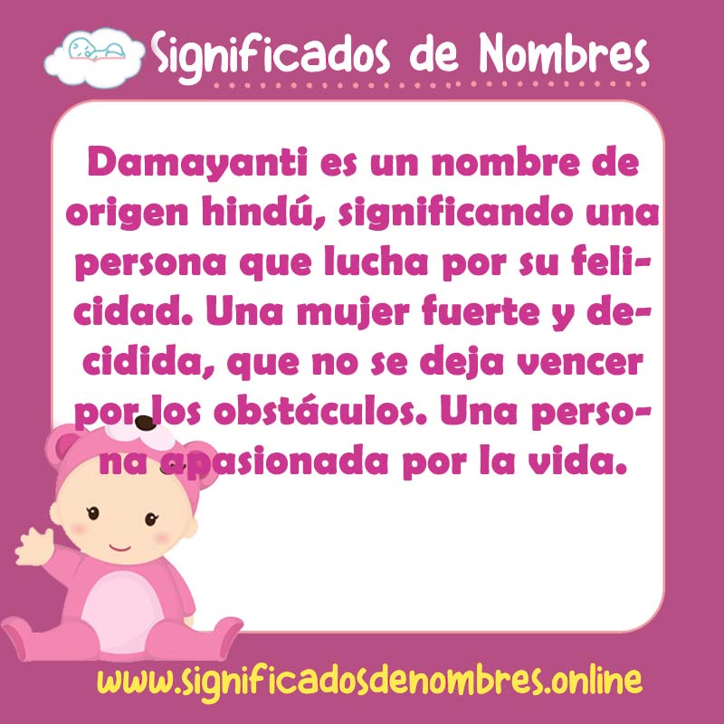 Significado y origen del nombre Damayanti