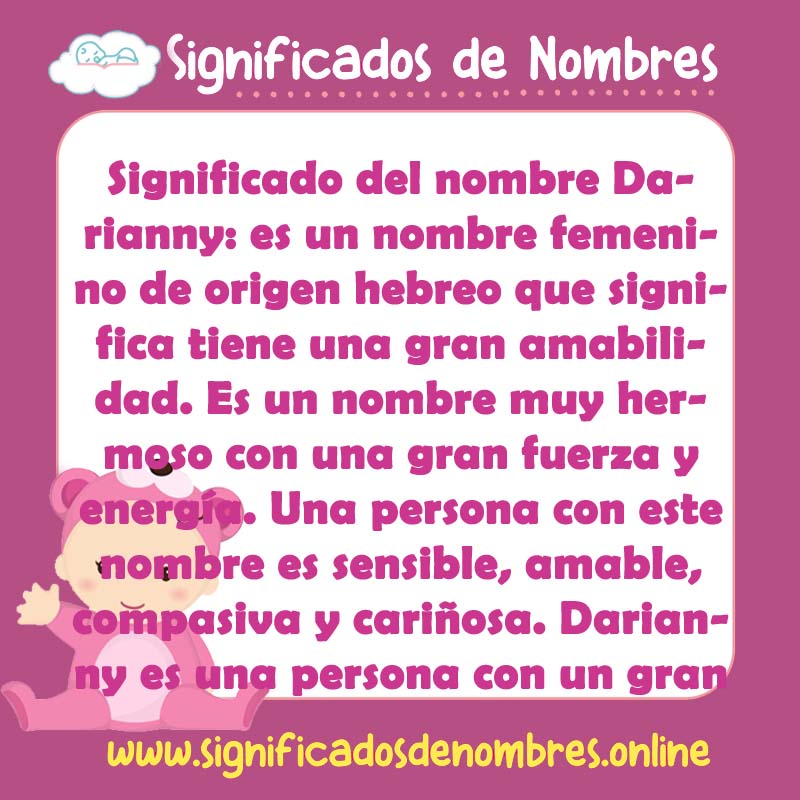 Significado y origen del nombre Darianny