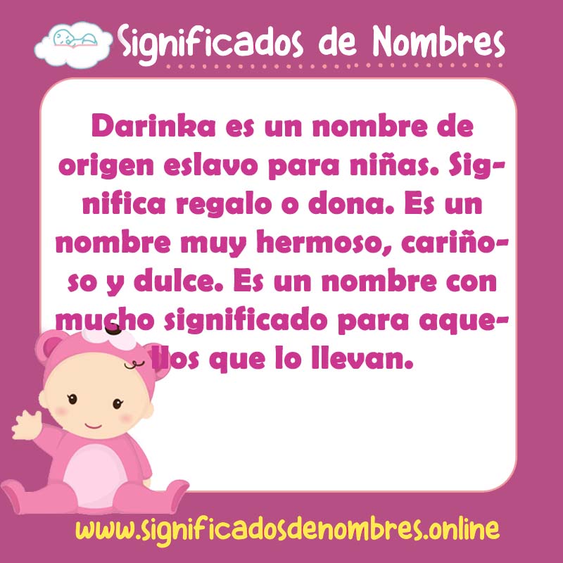Significado y origen del nombre Darinka