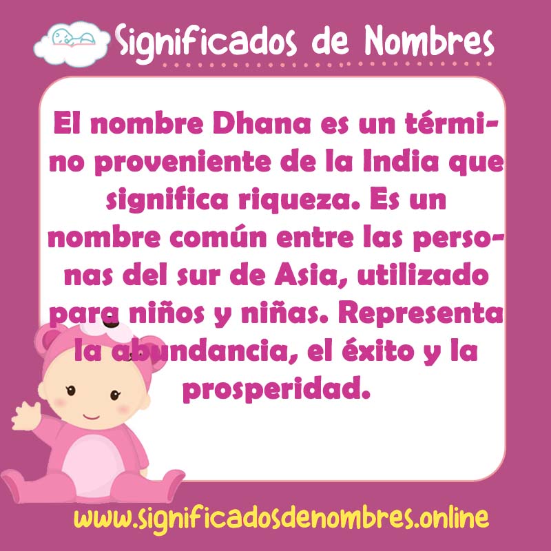 Significado y origen del nombre Dhana