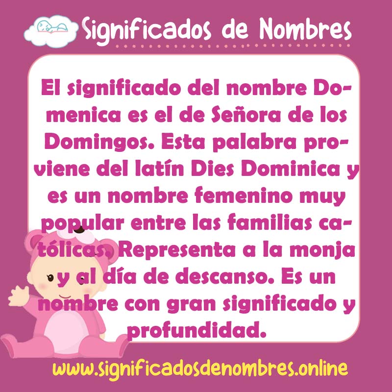 Significado y origen del nombre Domenica