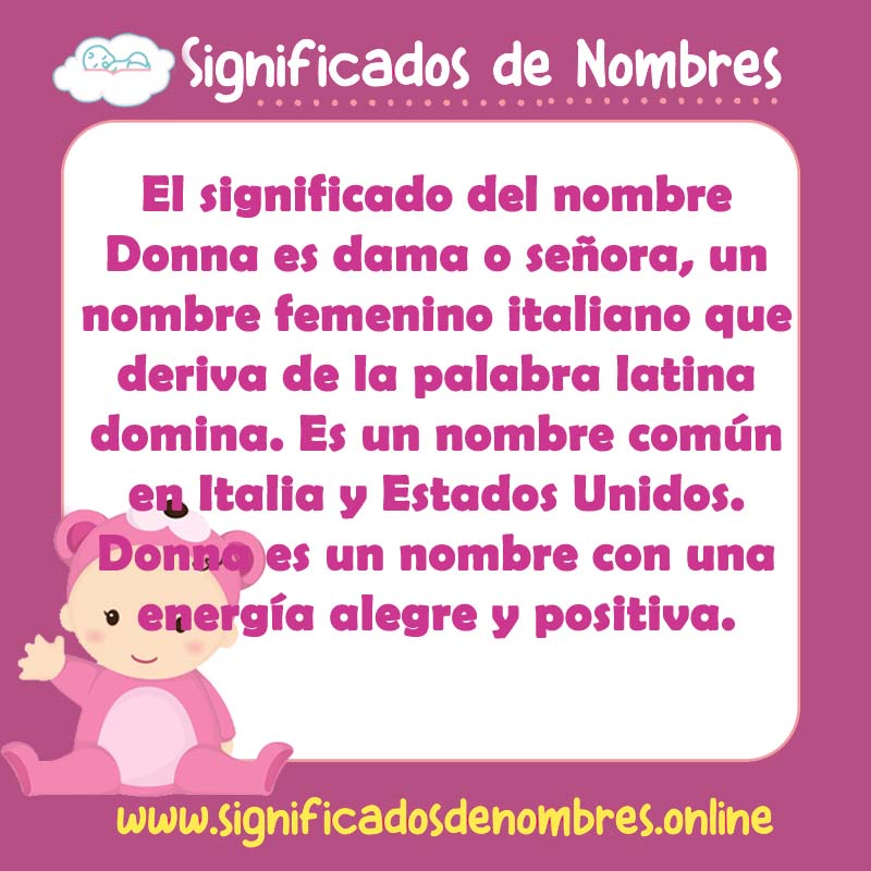 Significado y origen del nombre Donna