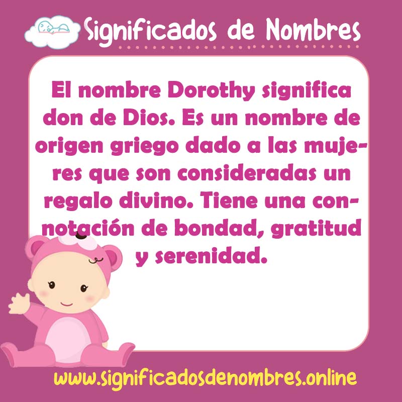 Significado y origen del nombre Dorothy