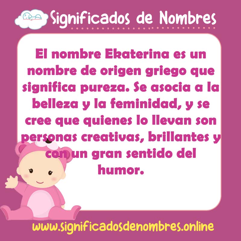 Significado y origen del nombre Ekaterina