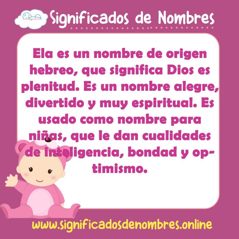 Significado y origen del nombre Ela