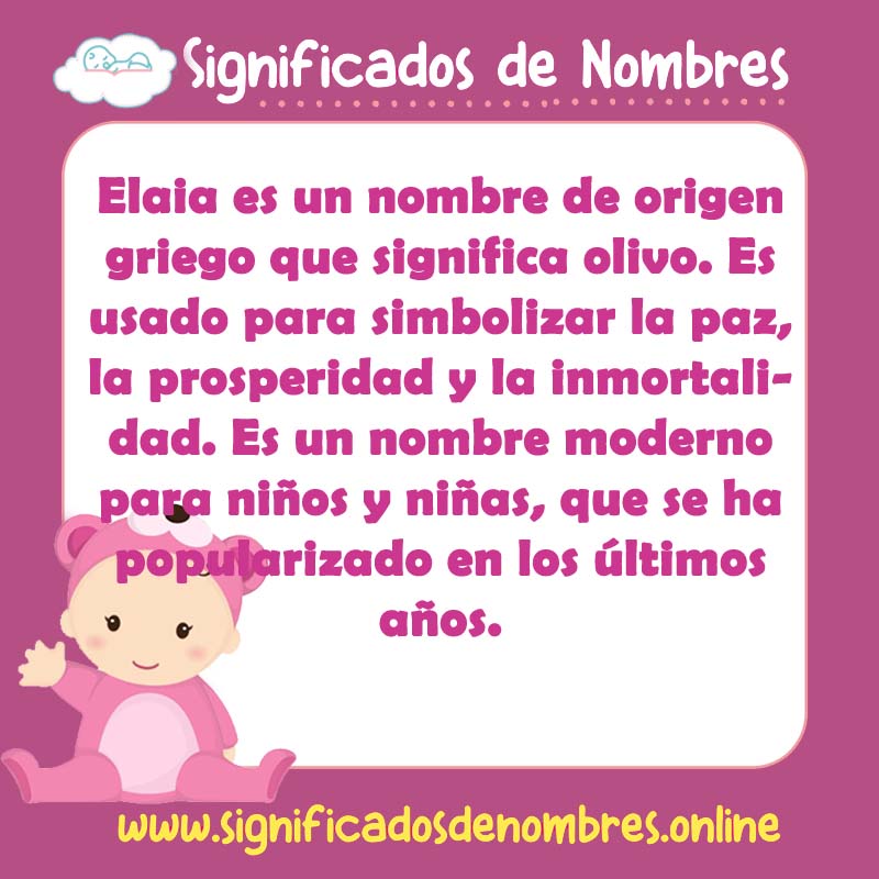 Significado y origen del nombre Elaia