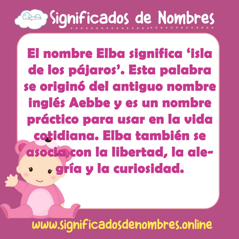 Significado y origen del nombre Elba